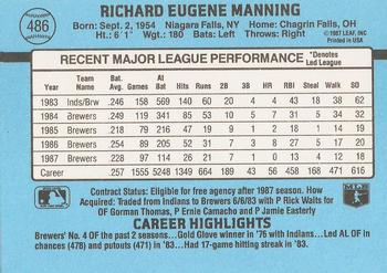 Rick Manning  baseball card collectible - Main Image 2