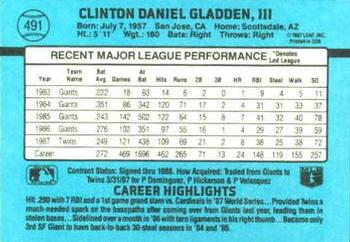 Dan Gladden  baseball card collectible - Main Image 2