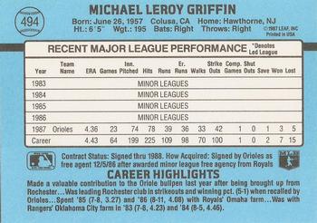 Mike Griffin  baseball card collectible - Main Image 2