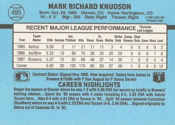 Mark Knudson  baseball card collectible - Main Image 2