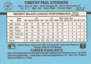 Tim Stoddard  baseball card collectible - Main Image 2