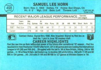 Sam Horn  baseball card collectible - Main Image 2
