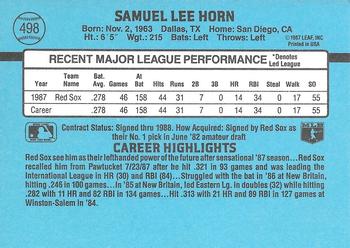 Sam Horn  baseball card collectible - Main Image 2