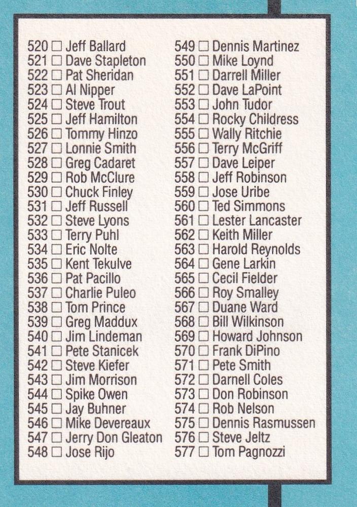 Checklist: 468-577  baseball card collectible - Main Image 2