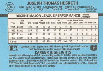 Joe Hesketh  baseball card collectible - Main Image 2