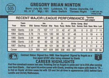 Greg Minton  baseball card collectible - Main Image 2