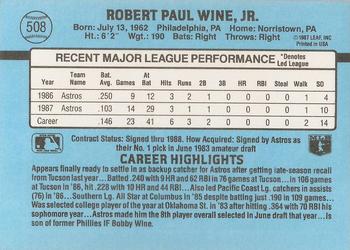 Robbie Wine  baseball card collectible - Main Image 2