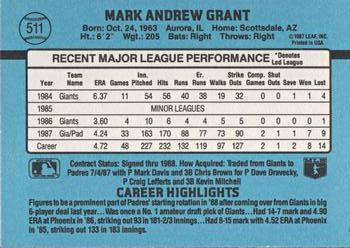 Mark Grant  baseball card collectible - Main Image 2