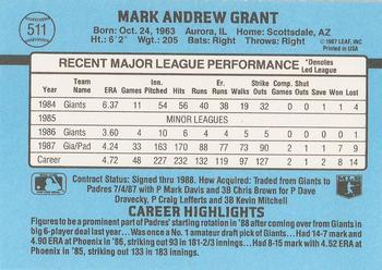 Mark Grant  baseball card collectible - Main Image 2