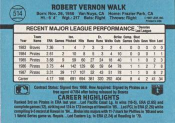 Bob Walk  baseball card collectible - Main Image 2