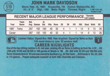 Mark Davidson  baseball card collectible - Main Image 2