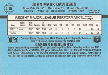 Mark Davidson  baseball card collectible - Main Image 2