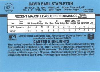 Dave Stapleton  baseball card collectible - Main Image 2