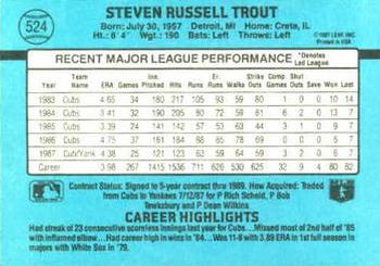 Steve Trout  baseball card collectible - Main Image 2