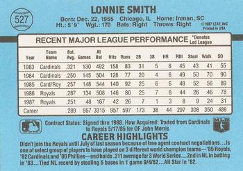 Lonnie Smith  baseball card collectible - Main Image 2