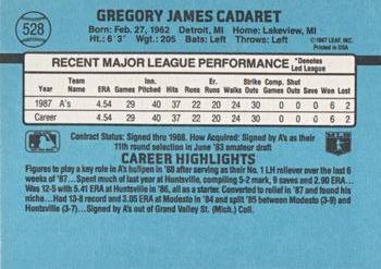 Greg Cadaret  baseball card collectible - Main Image 2