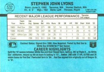 Steve Lyons  baseball card collectible - Main Image 2