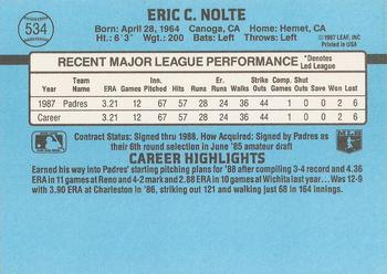 Eric Nolte  baseball card collectible - Main Image 2