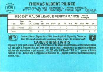 Tom Prince  baseball card collectible - Main Image 2