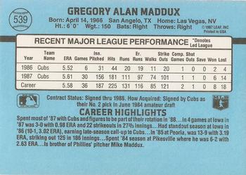 Greg Maddux  baseball card collectible - Main Image 2