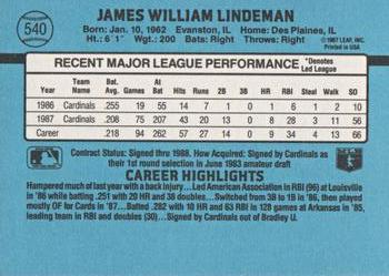 Jim Lindeman  baseball card collectible - Main Image 2
