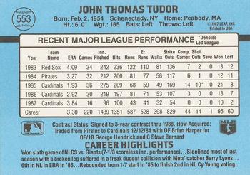 John Tudor  baseball card collectible - Main Image 2