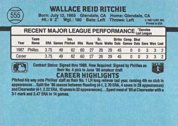 Wally Ritchie  baseball card collectible - Main Image 2