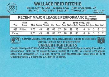 Wally Ritchie  baseball card collectible - Main Image 2
