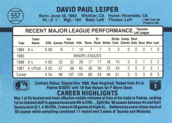 Dave Leiper  baseball card collectible - Main Image 2