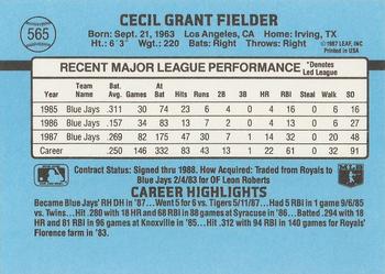 Cecil Fielder  baseball card collectible - Main Image 2
