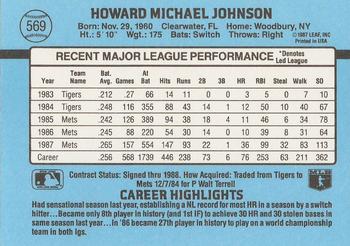 Howard Johnson  baseball card collectible - Main Image 2