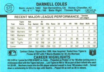 Darnell Coles  baseball card collectible - Main Image 2