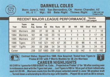 Darnell Coles  baseball card collectible - Main Image 2