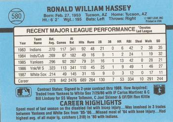 Ron Hassey  baseball card collectible - Main Image 2