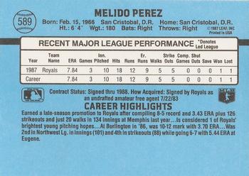 Melido Perez  baseball card collectible - Main Image 2