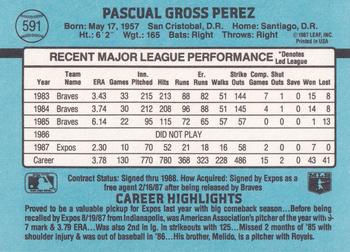 Pascual Perez  baseball card collectible - Main Image 2