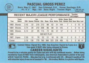 Pascual Perez  baseball card collectible - Main Image 2