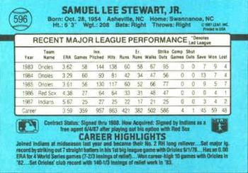 Sammy Stewart  baseball card collectible - Main Image 2