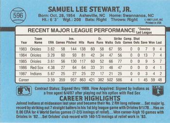 Sammy Stewart  baseball card collectible - Main Image 2