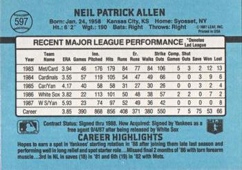 Neil Allen  baseball card collectible - Main Image 2