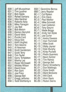 Checklist 578-660 / BC1-BC26  baseball card collectible - Main Image 2