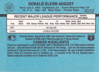 Don August  baseball card collectible - Main Image 2