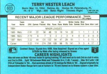 Terry Leach  baseball card collectible - Main Image 2