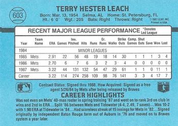Terry Leach  baseball card collectible - Main Image 2
