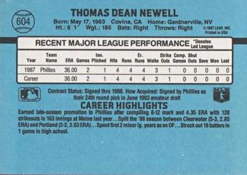 Tom Newell  baseball card collectible - Main Image 2
