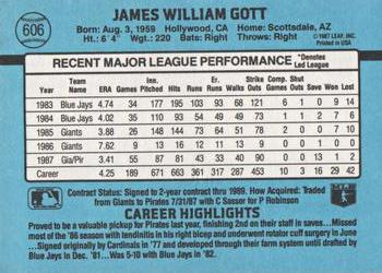 Jim Gott  baseball card collectible - Main Image 2