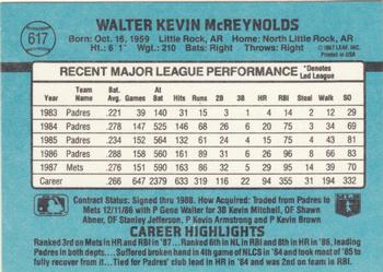 Kevin McReynolds  baseball card collectible - Main Image 2