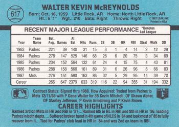 Kevin McReynolds  baseball card collectible - Main Image 2