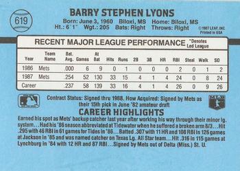 Barry Lyons  baseball card collectible - Main Image 2
