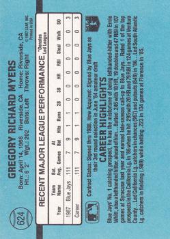 Greg Myers  baseball card collectible - Main Image 2